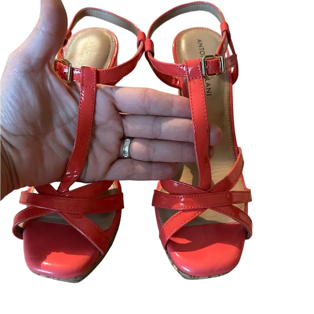 Antonio Melanie Wedge Heel Shoe Women’s Pink Coral Size 7.5 - Picture 2 of 8